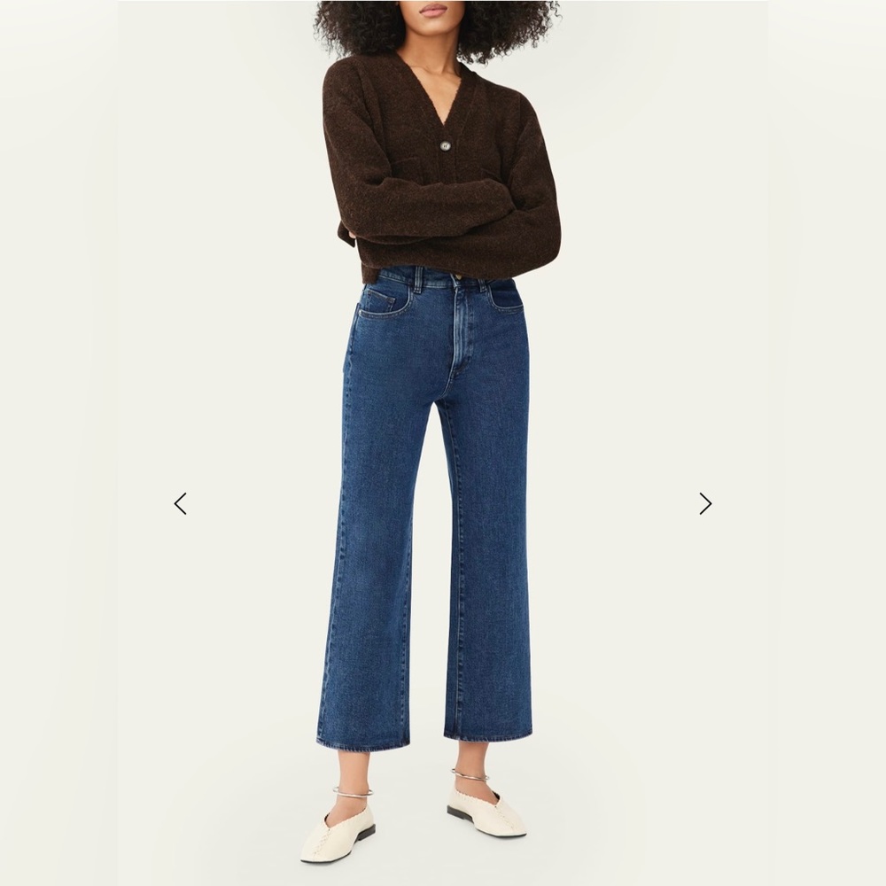 DL 1961 Premium Denim "Hepburn" wide-leg vintage ankle jeans